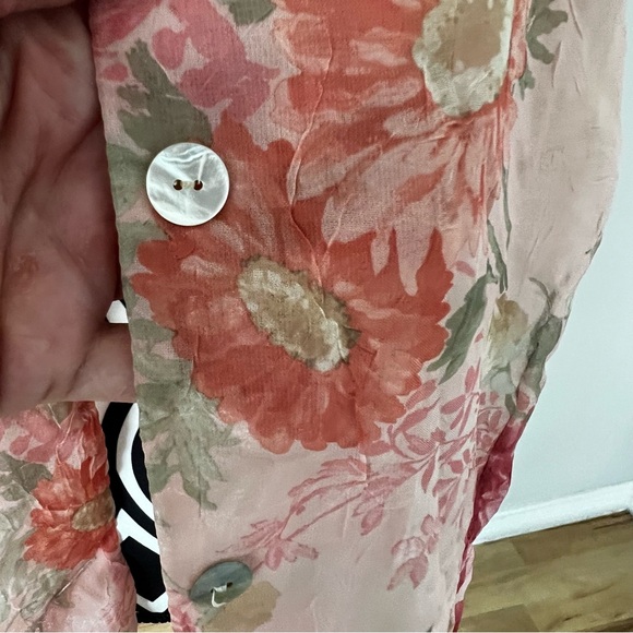 Vintage 90s Lady Dorby Sheer Floral Open Back Top - Picture 12 of 13